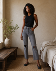 Gray Distressed Jeans