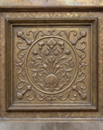 ABC Haveli Armoire embossed brass door panel detail, second angle