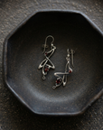 Garnet Whiplash Earrings, alternate view