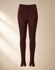 Burgundy Ribbed Leggings