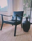 Parley Black Leather Lounge Chair