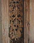 Antique Hand-Carved Wooden Door Panel