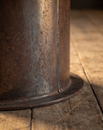 Boiler Table cylindrical drum base detail on oak floor