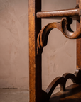 The Looking Glass Hall Tree, hand-turned scroll bracket detail