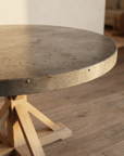 Detail of the zinc top patina, seam, and screws
