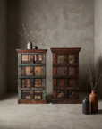 The Sienna Chest paired with The Verdigris Chest, front three-quarter view