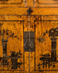 Antique Chinese hand-painted sideboard, cabinet door detail