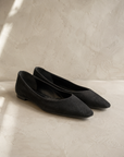 Manolo Blahnik Black Suede Flats