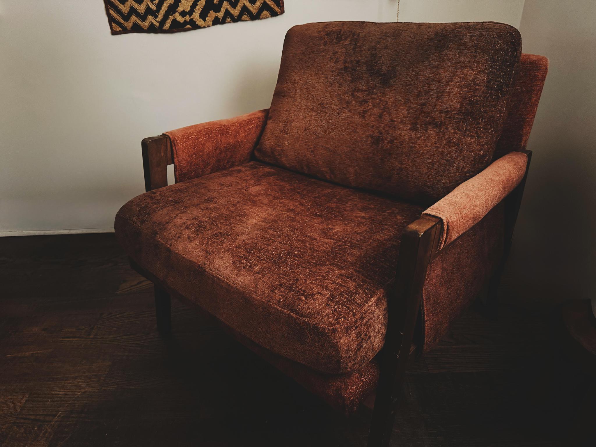 Velvet Chocolate Brown Lounge Chair
