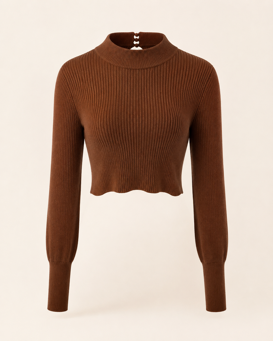 Brown Open-Back Sweater