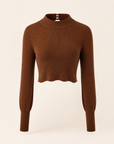Brown Open-Back Sweater