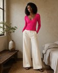 Pink Ribbed Top