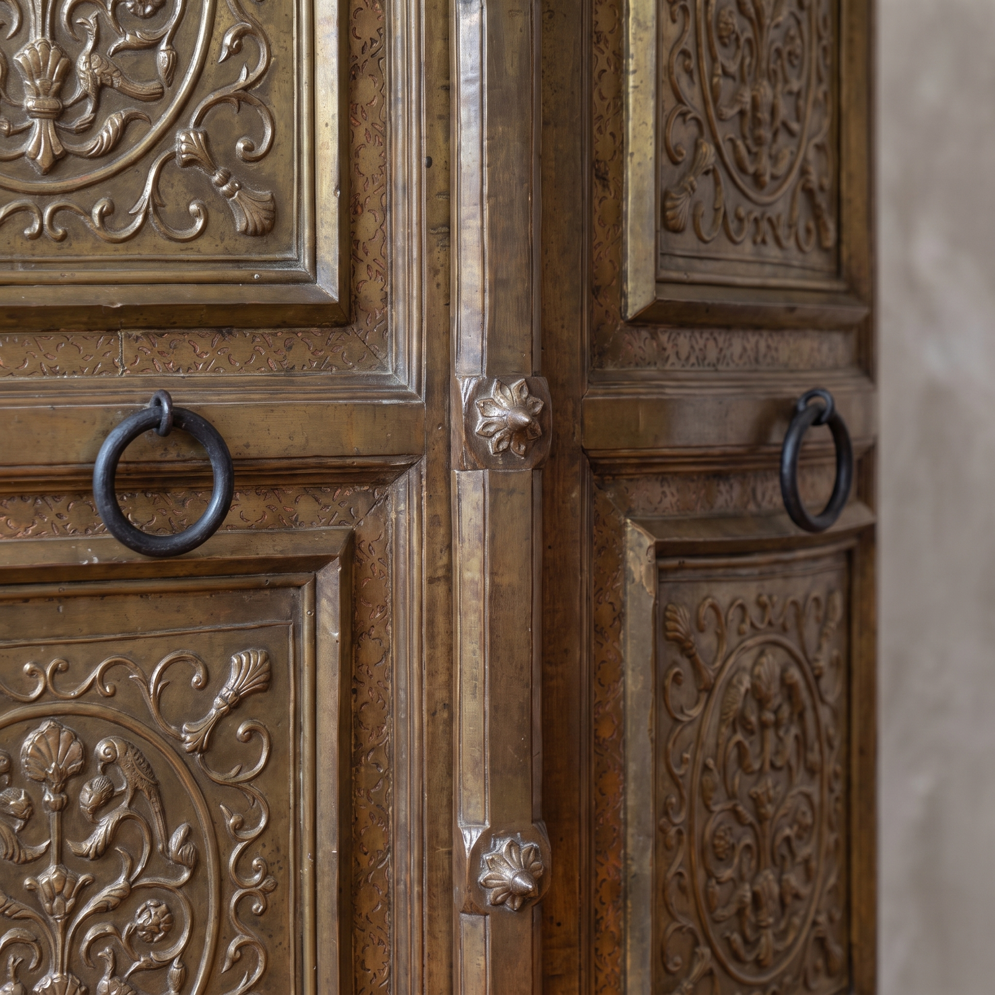 ABC Haveli Armoire ring pull detail, second angle