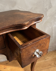 Antique writing desk, drawer and glass knob detail
