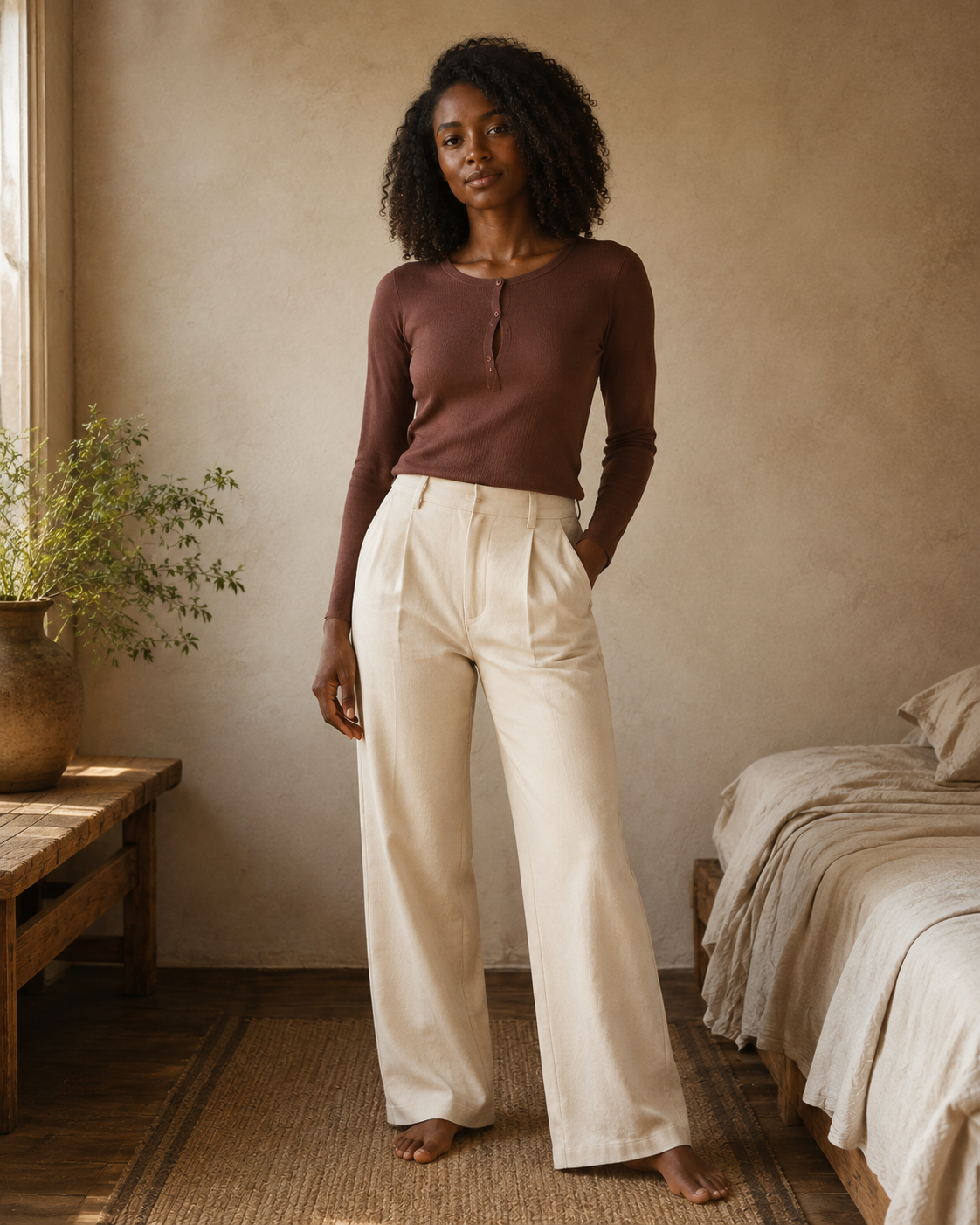 Brown Henley