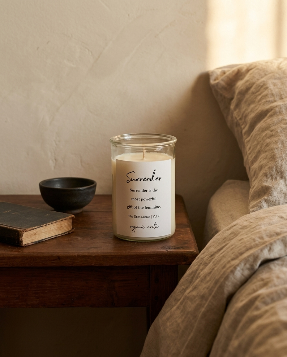 Surrender Sutra Candle on bedside