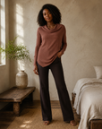 Draped Brown Sweater