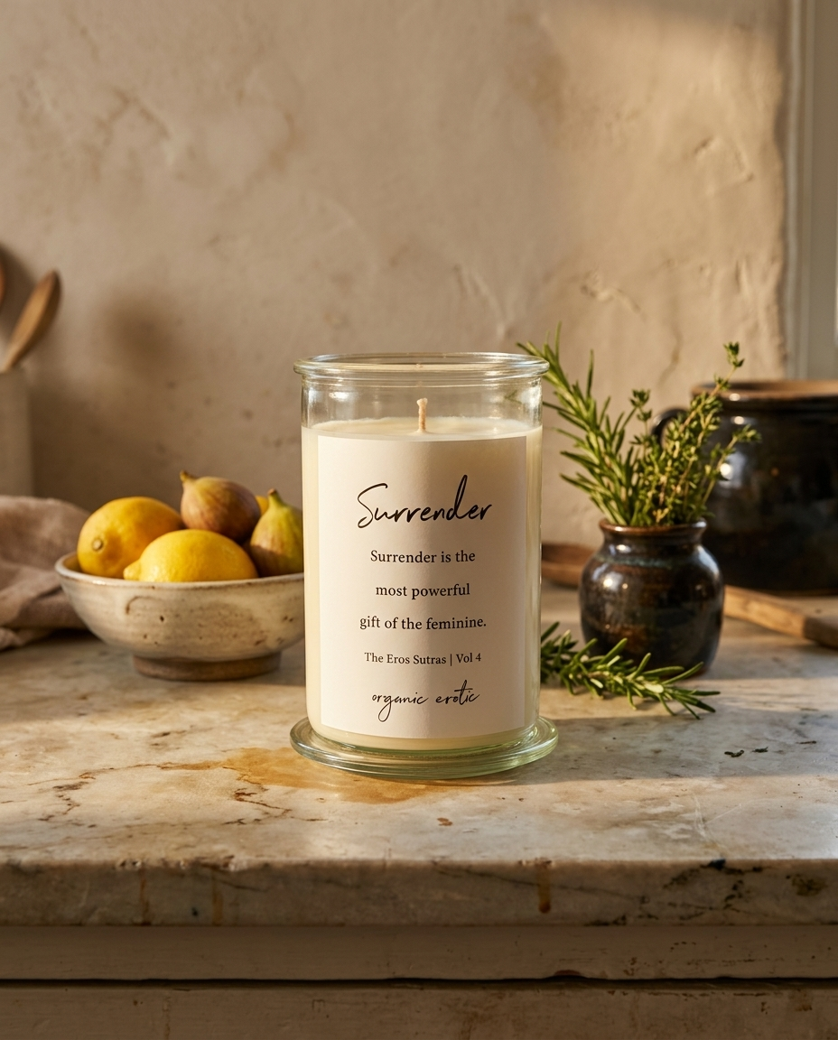 Surrender Sutra Candle in kitchen