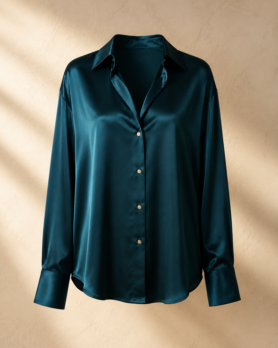 Teal Satin Blouse