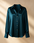 Teal Satin Blouse