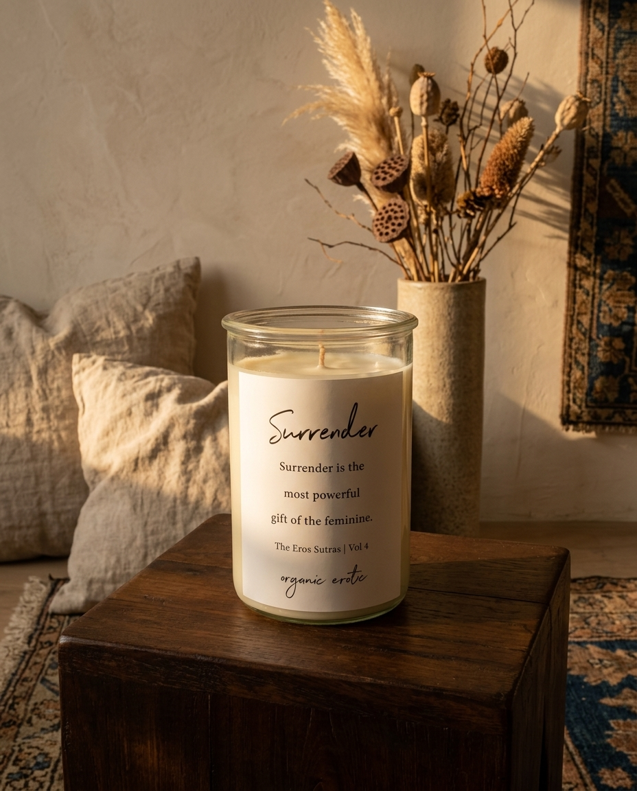 Surrender Sutra Candle in living room