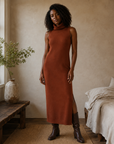 Rust Sleeveless Dress