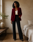 Wine Velvet Blazer