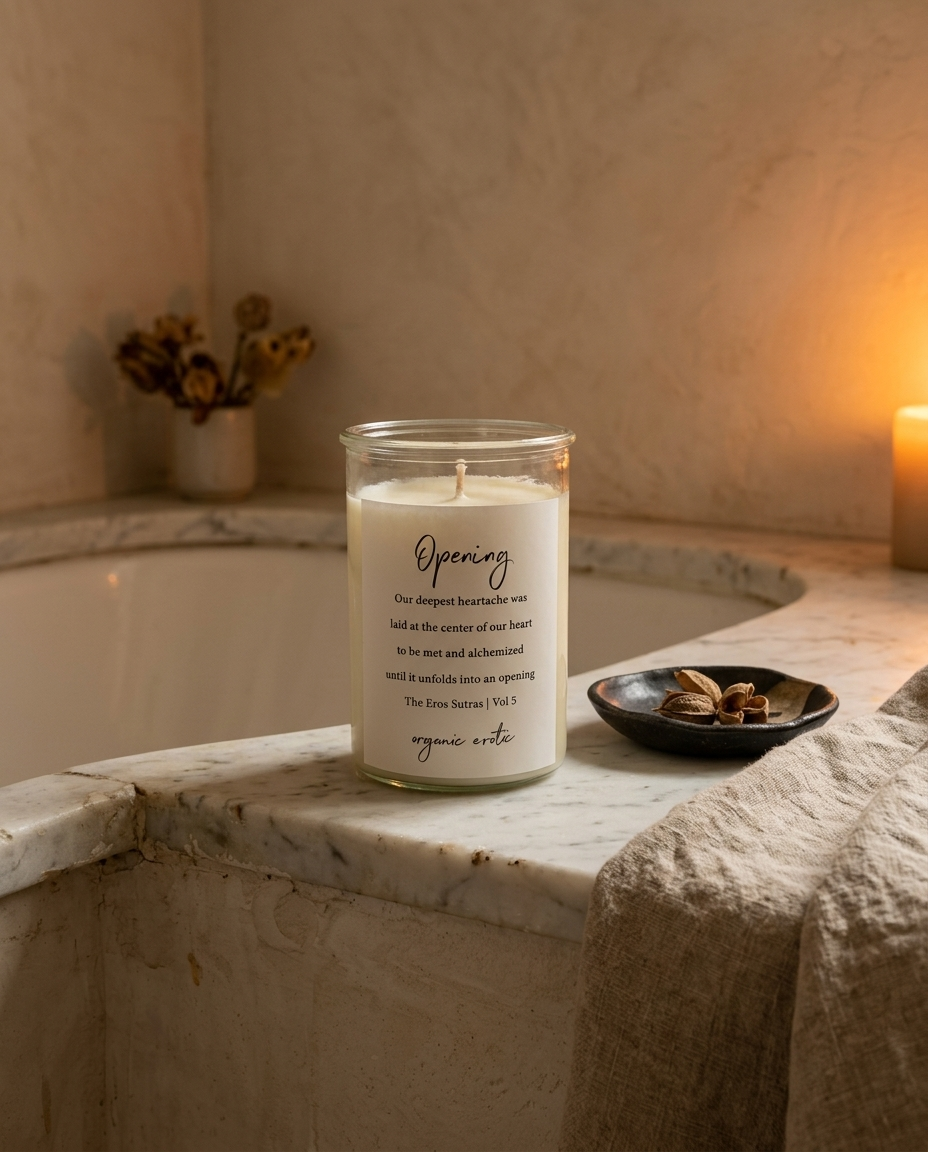 Opening Sutra Candle by the bath