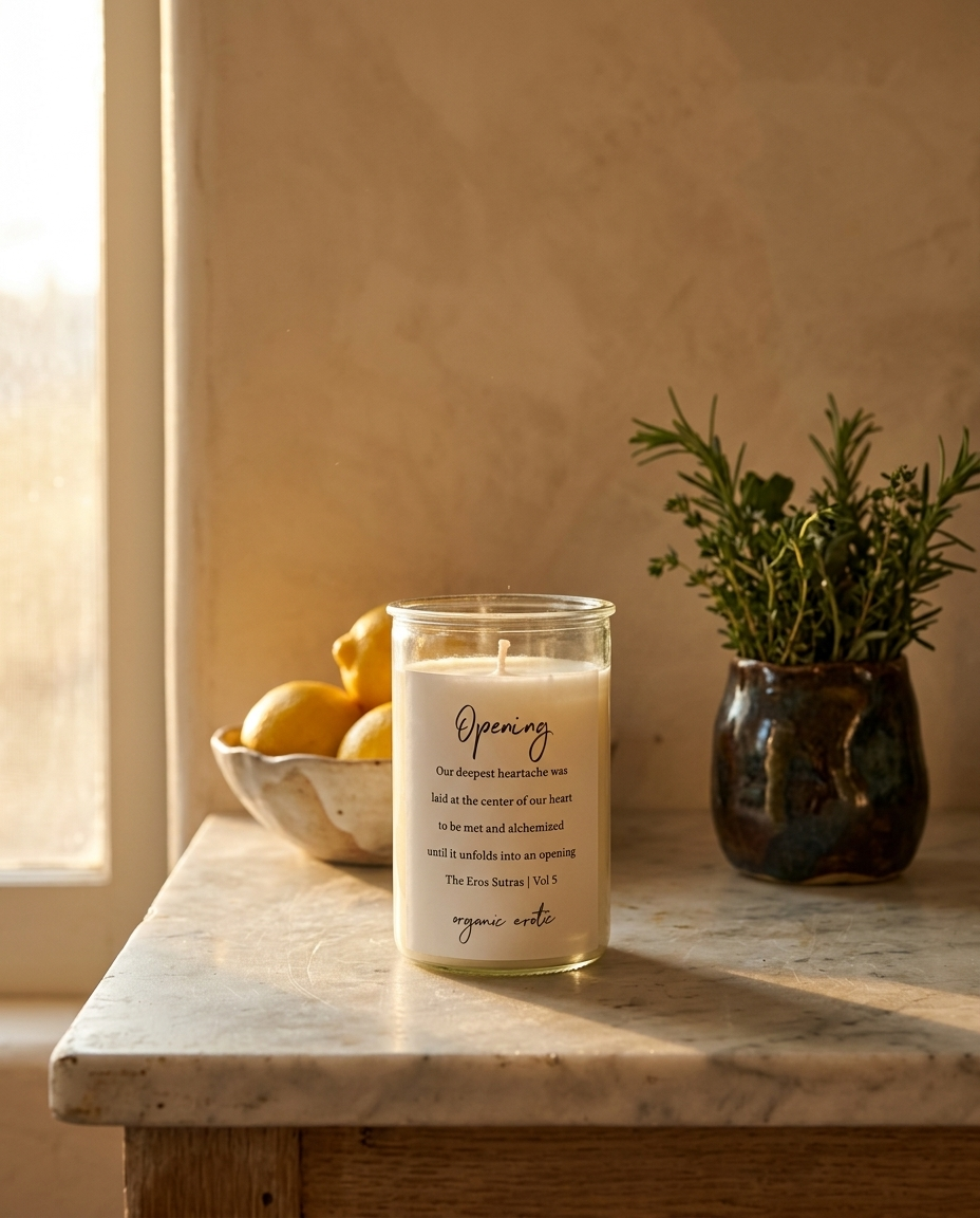 Opening Sutra Candle in kitchen