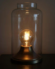 Glass Table Lamp with Edison Bulb