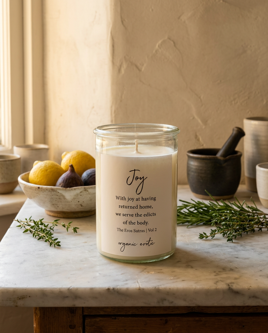Joy Sutra Candle in kitchen