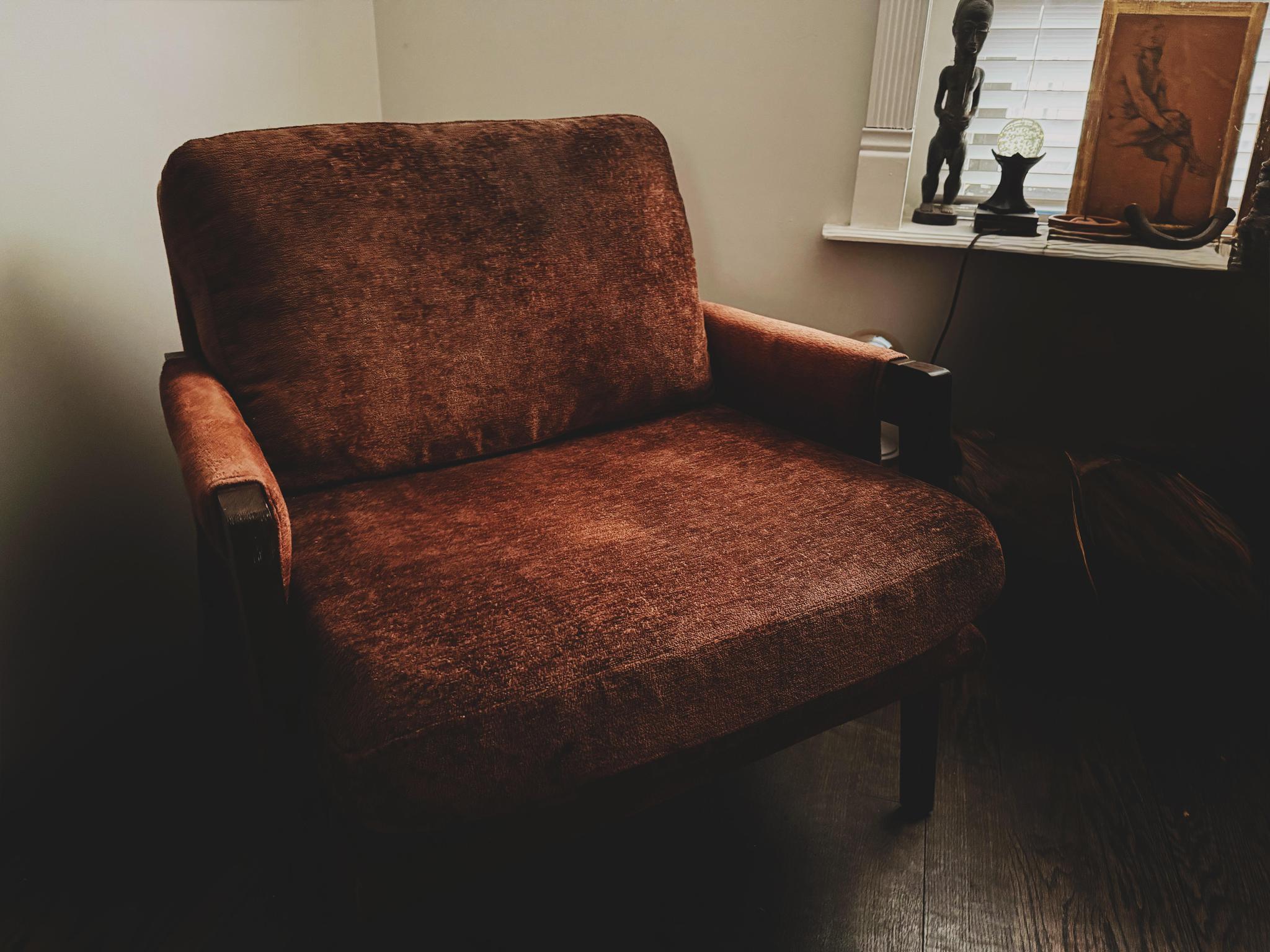 Velvet Chocolate Brown Lounge Chair