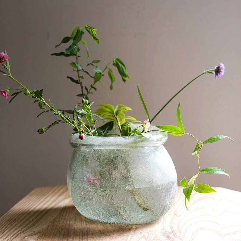Hand Blown Foggy Glass Vase