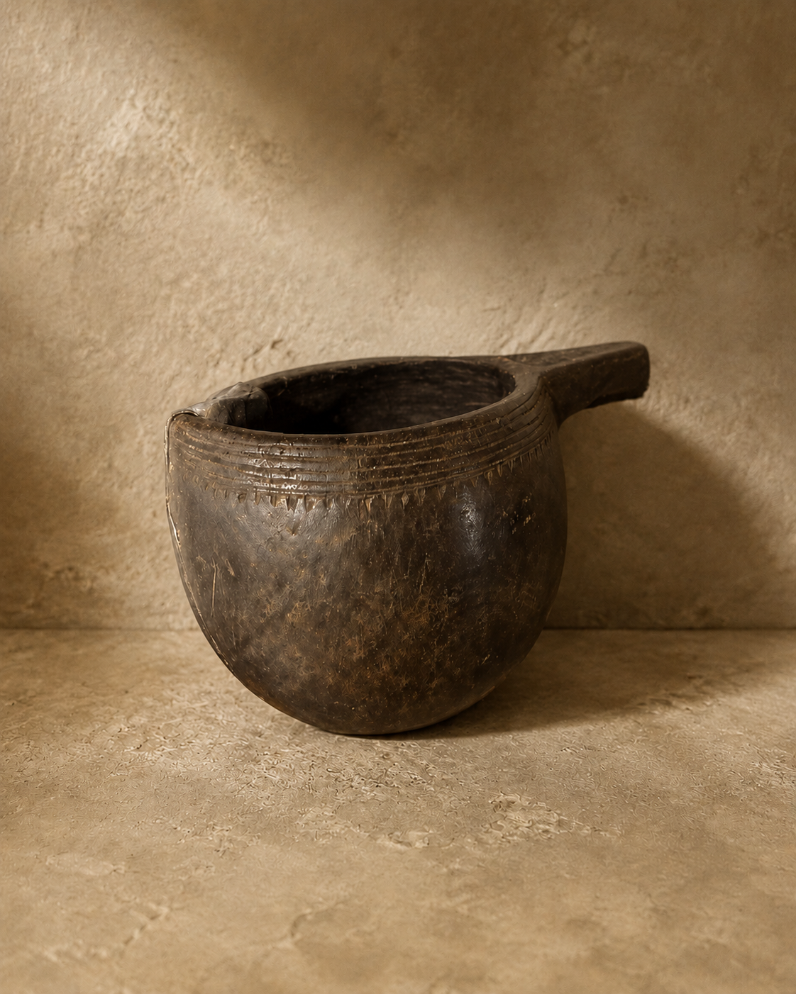Ancient African Small Bowl With Handle