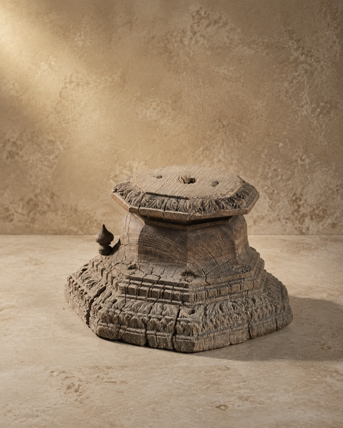 Ancient Handcarved Indian Pedestal