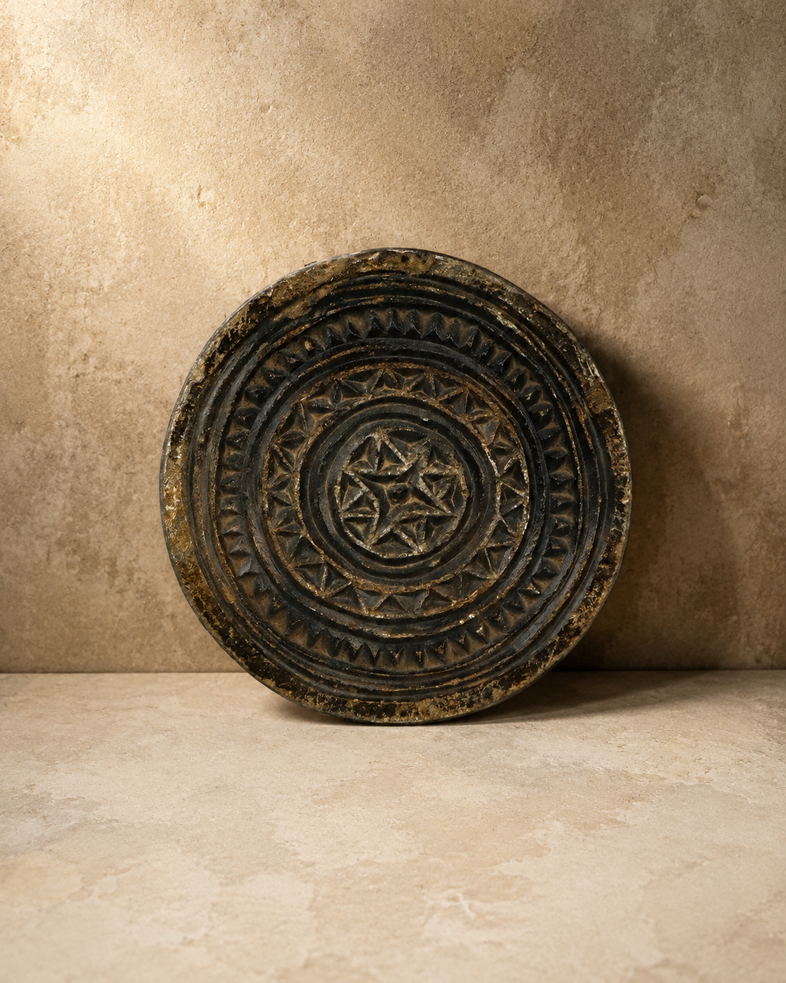 Carved Stone Biscuit Mold