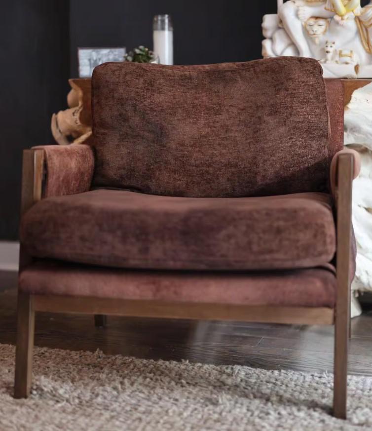 Velvet Chocolate Brown Lounge Chair