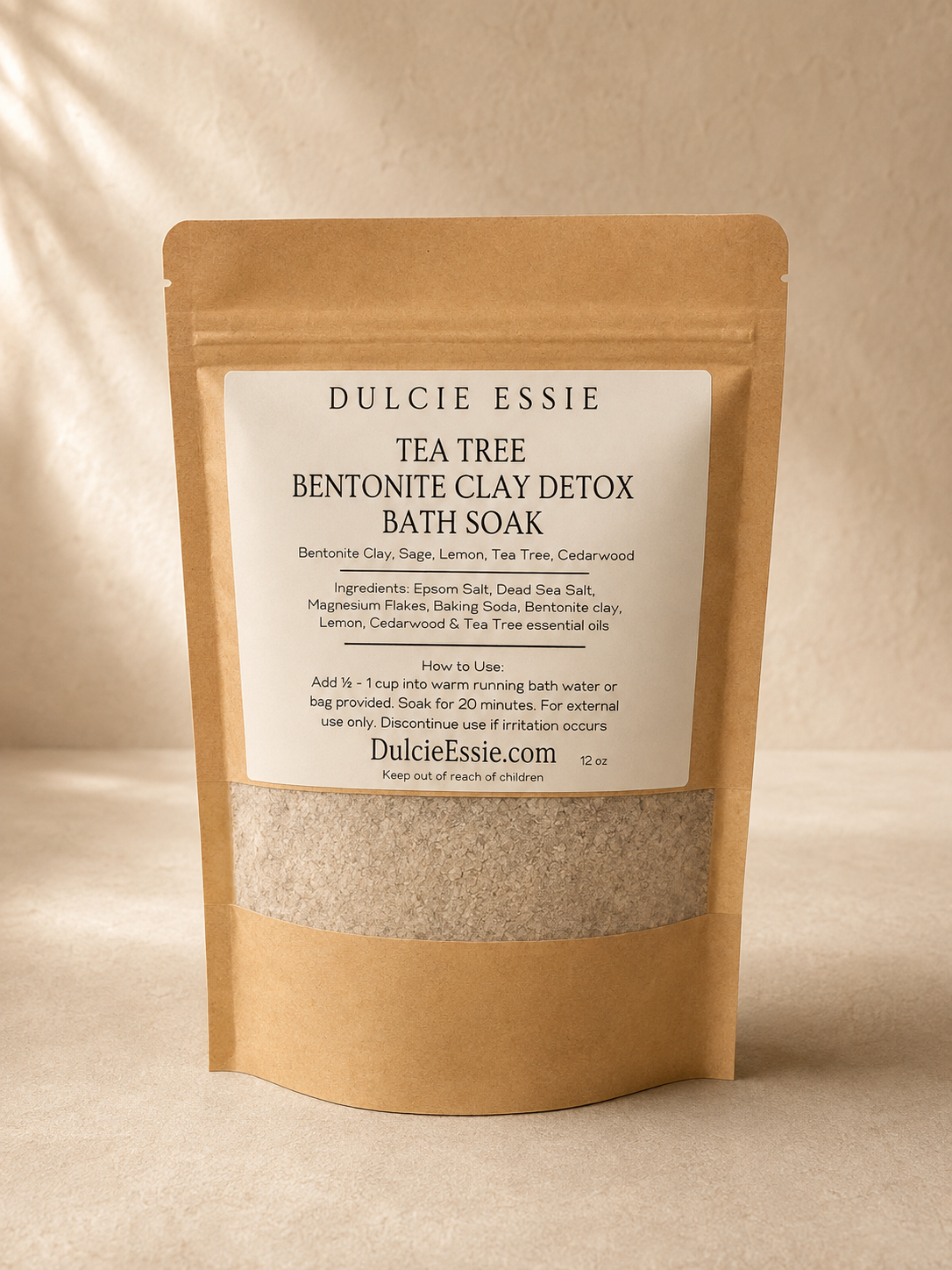 Dulcie Essie Tea Tree Bentonite Clay Detox Bath Soak, 12 oz kraft pouch