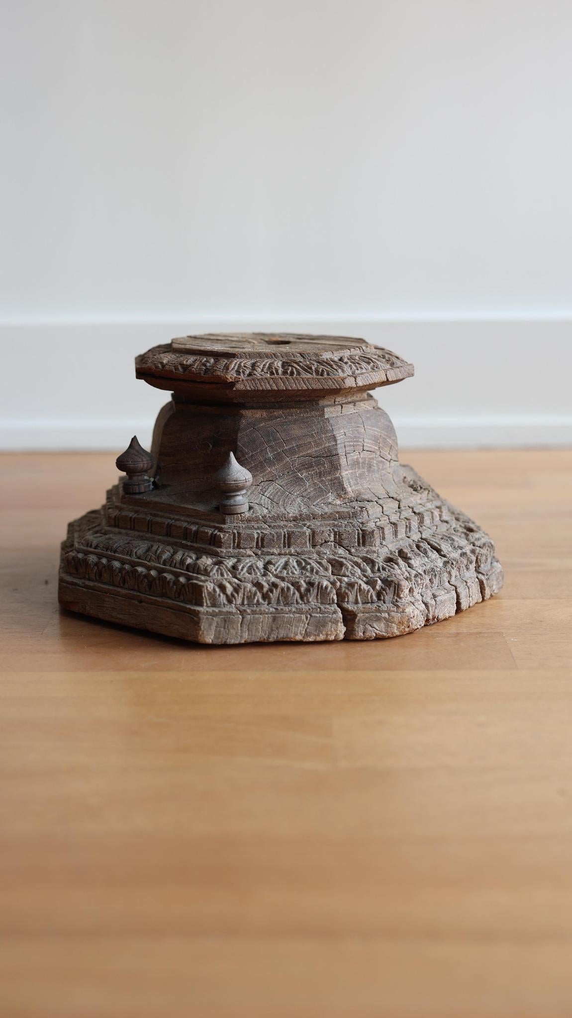 Ancient Handcarved Indian Pedestal