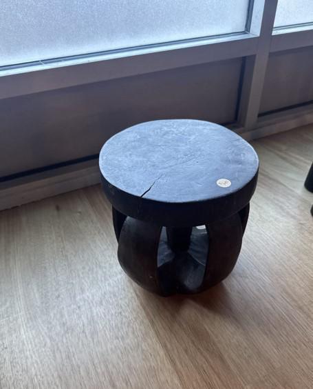 African Small Bowed Base Round Table