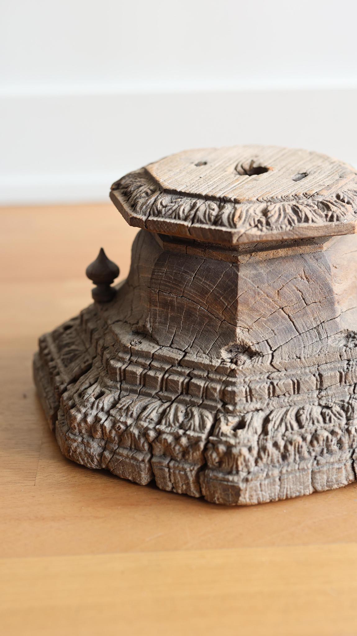 Ancient Handcarved Indian Pedestal