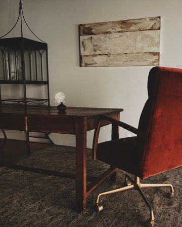 Velvety Burnt Auburn Office Chair
