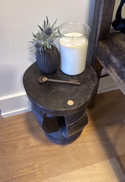 African Small Bowed Base Round Table