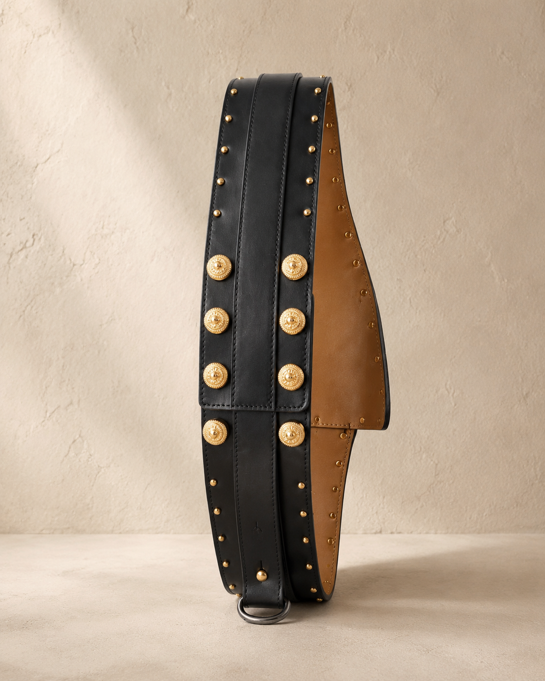 Black Leather Statement Belt