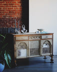 White Washed Spindle Credenza