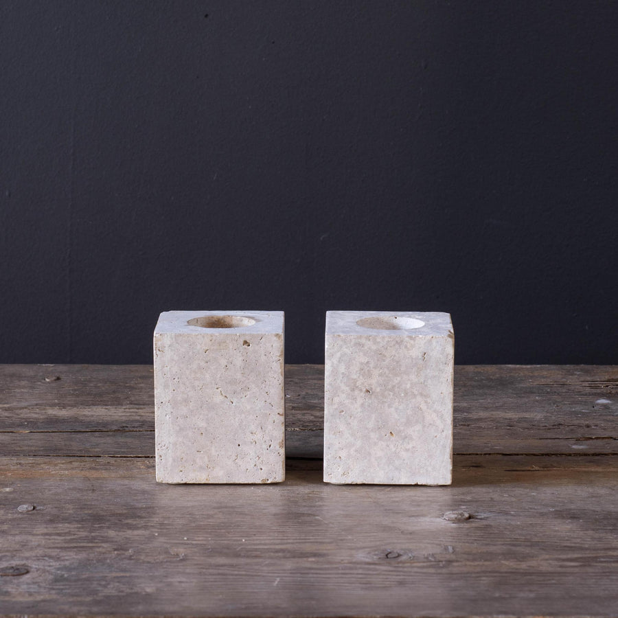 Travertine Tea Light Candle Holders