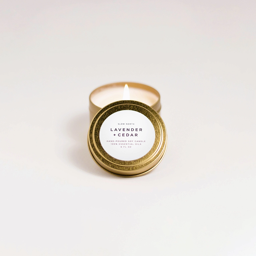 Lavender + Cedar Travel Tin Candle