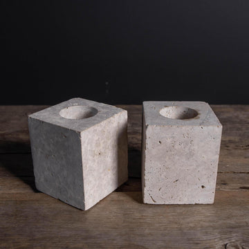 Travertine Tea Light Candle Holders