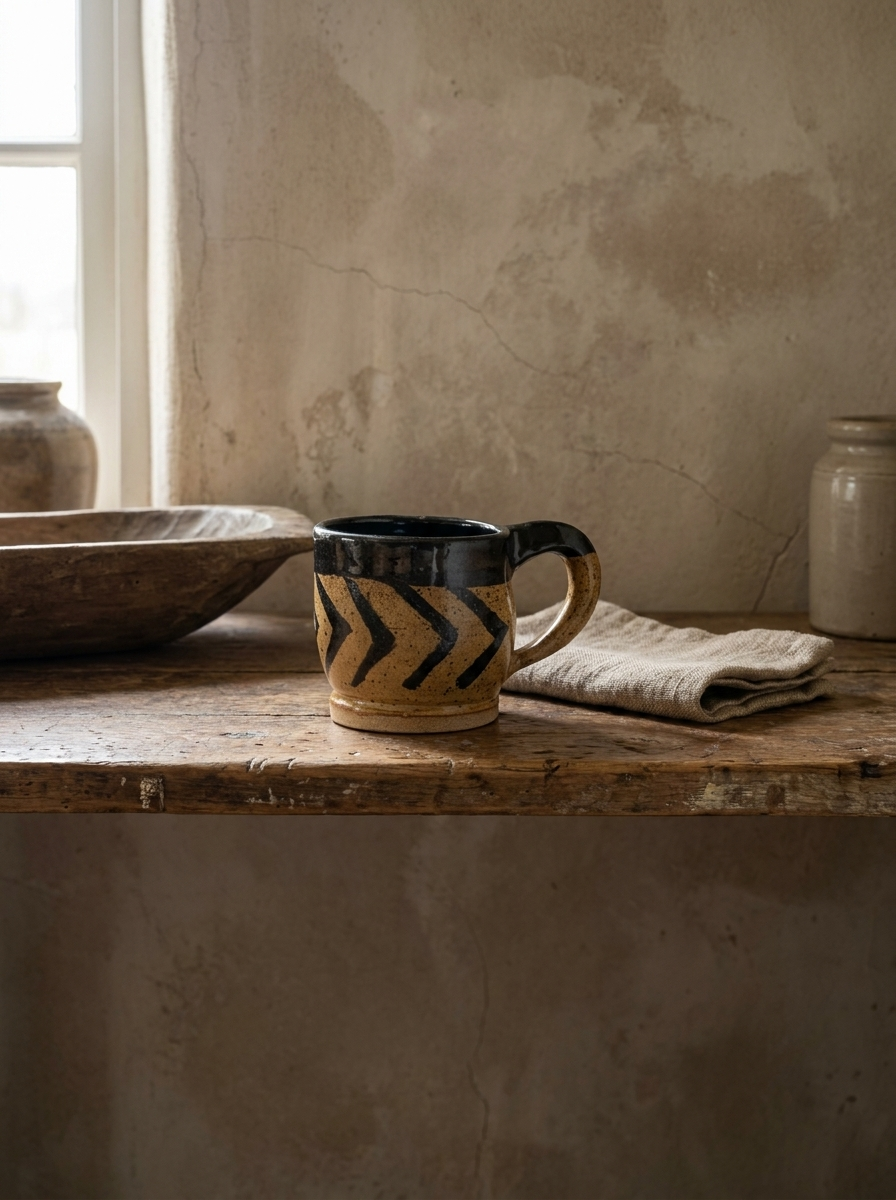 Patterned Mug, Spiral & Chevron