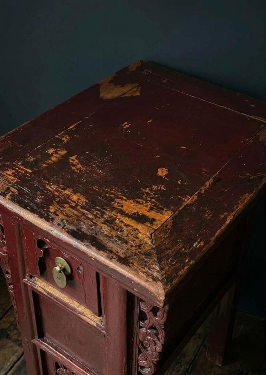 Antique Chinese Flower Side Table